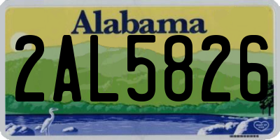 AL license plate 2AL5826
