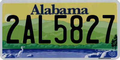 AL license plate 2AL5827