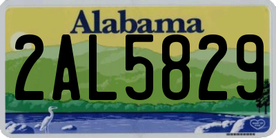 AL license plate 2AL5829