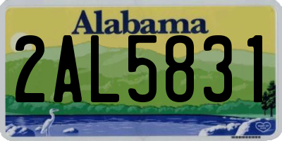 AL license plate 2AL5831