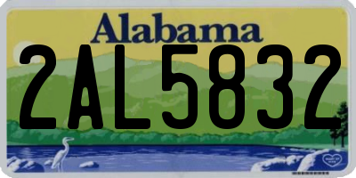 AL license plate 2AL5832