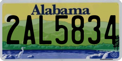 AL license plate 2AL5834