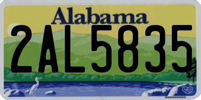 AL license plate 2AL5835