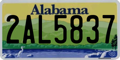 AL license plate 2AL5837
