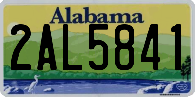 AL license plate 2AL5841