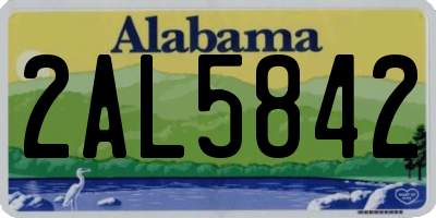 AL license plate 2AL5842