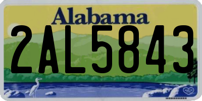 AL license plate 2AL5843