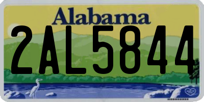 AL license plate 2AL5844