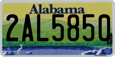 AL license plate 2AL5850