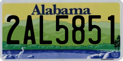 AL license plate 2AL5851