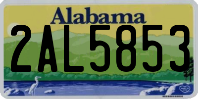 AL license plate 2AL5853
