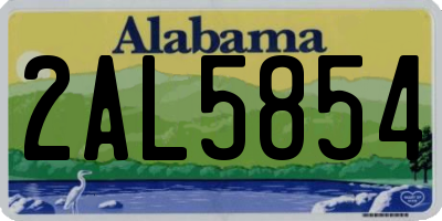 AL license plate 2AL5854