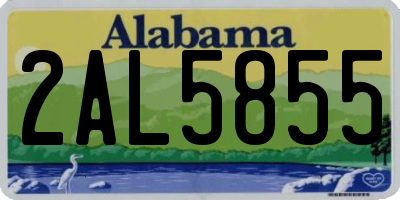 AL license plate 2AL5855