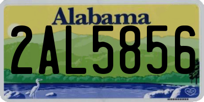 AL license plate 2AL5856