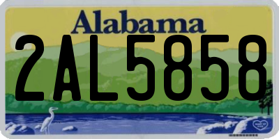 AL license plate 2AL5858