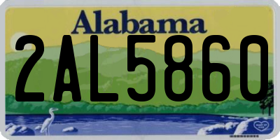 AL license plate 2AL5860