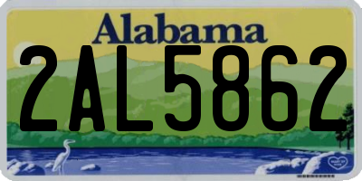 AL license plate 2AL5862