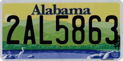 AL license plate 2AL5863