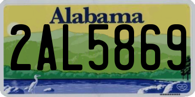 AL license plate 2AL5869