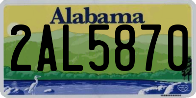 AL license plate 2AL5870