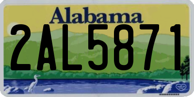 AL license plate 2AL5871