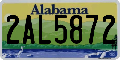 AL license plate 2AL5872