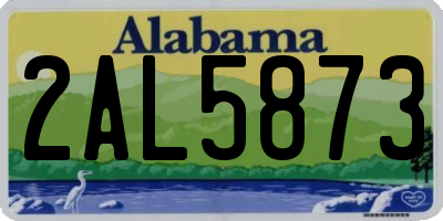 AL license plate 2AL5873