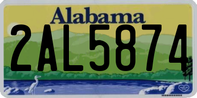 AL license plate 2AL5874