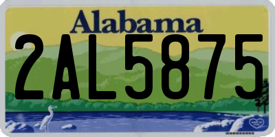 AL license plate 2AL5875