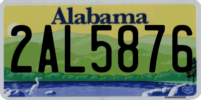 AL license plate 2AL5876