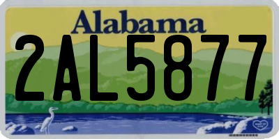 AL license plate 2AL5877