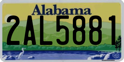 AL license plate 2AL5881