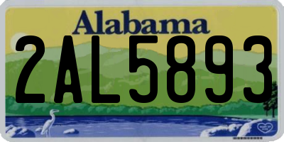 AL license plate 2AL5893