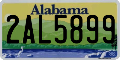 AL license plate 2AL5899