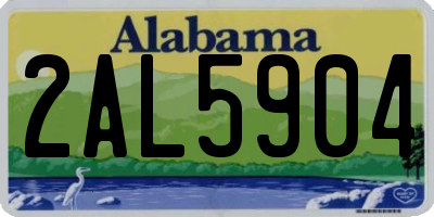 AL license plate 2AL5904
