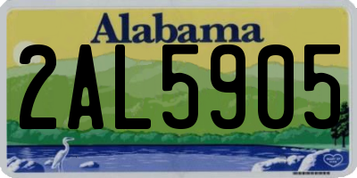 AL license plate 2AL5905