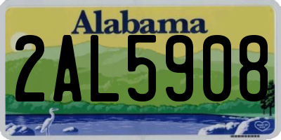 AL license plate 2AL5908
