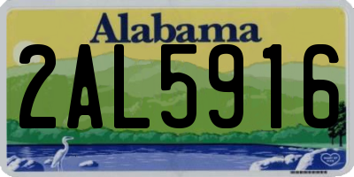 AL license plate 2AL5916