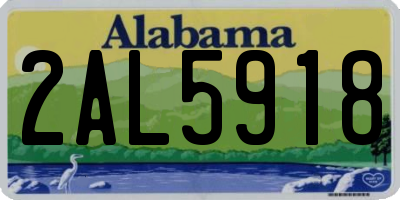 AL license plate 2AL5918