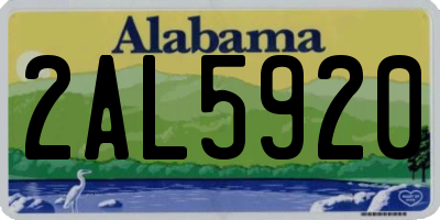 AL license plate 2AL5920