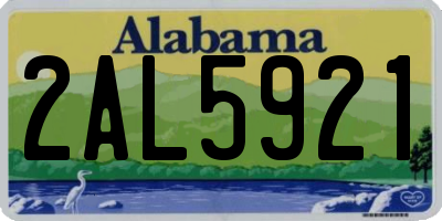 AL license plate 2AL5921