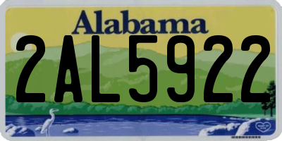 AL license plate 2AL5922