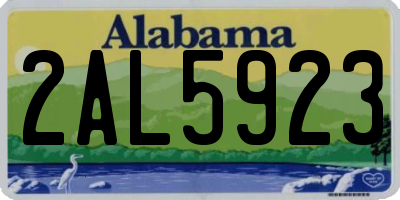 AL license plate 2AL5923