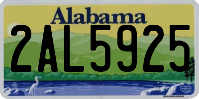 AL license plate 2AL5925