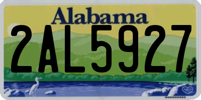 AL license plate 2AL5927