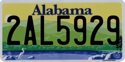 AL license plate 2AL5929