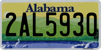 AL license plate 2AL5930
