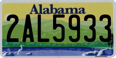 AL license plate 2AL5933