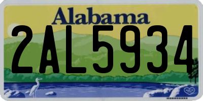 AL license plate 2AL5934