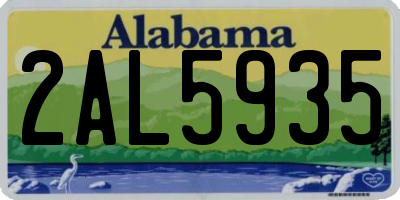 AL license plate 2AL5935